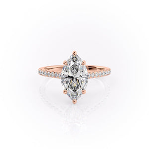 The Pave Natalie Set With A 5 Carat Marquise Moissanite