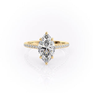 The Pave Natalie Set With A 4 Carat Marquise Moissanite