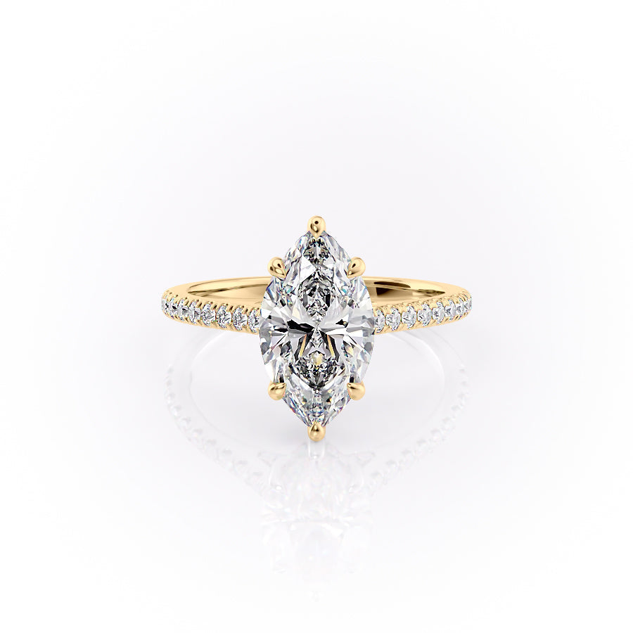 The Pave Natalie Set With A 4 Carat Marquise Moissanite
