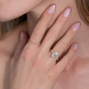 The Pave Natalie Set With A Marquise Lab Diamond