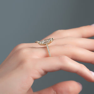 The Pave Natalie Set With A 2 Carat Marquise Lab Diamond