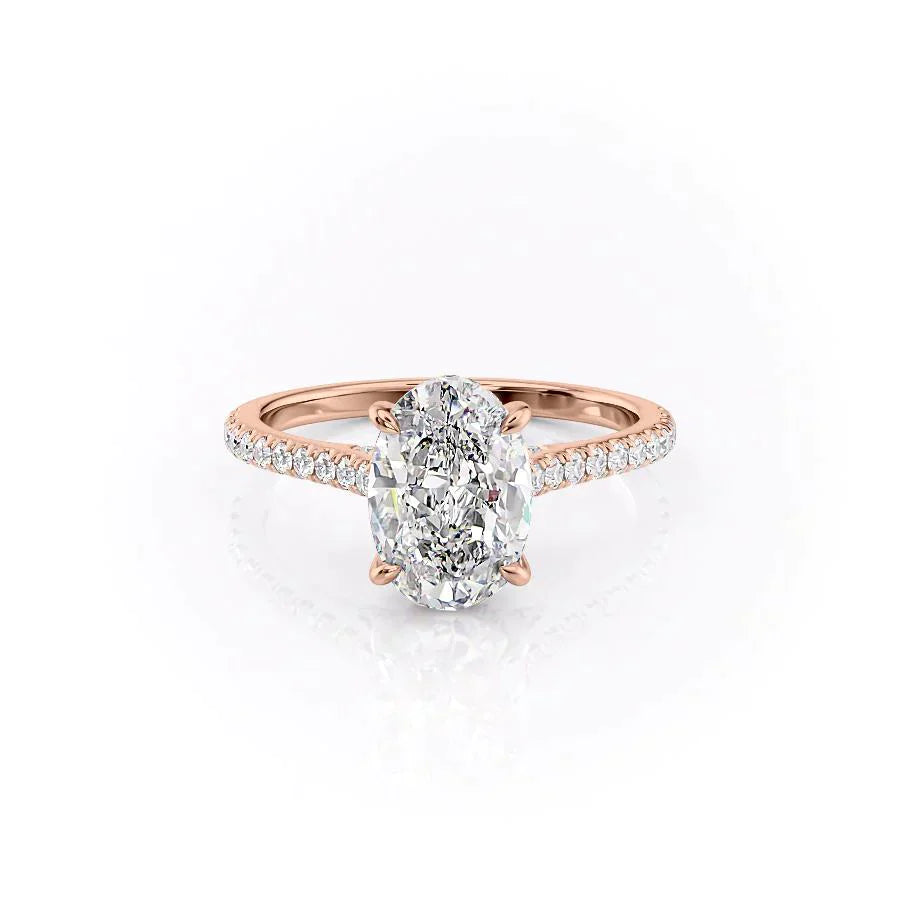 The Pave Natalie Set With A 2 Carat Oval Moissanite