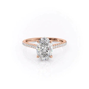 The Pave Natalie Set With A 2.5 Carat Oval Lab Diamond