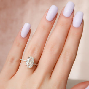 The Pave Natalie Set With A 2 Carat Oval Lab Diamond