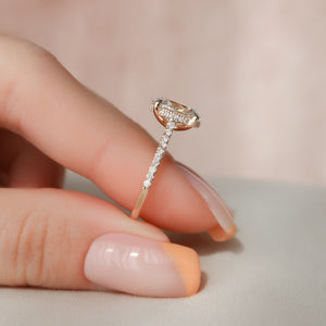 The Pave Natalie Set With A 2 Carat Oval Lab Diamond
