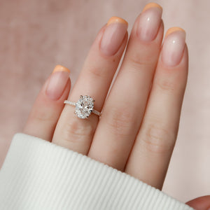The Pave Natalie Set With A 2 Carat Oval Lab Diamond