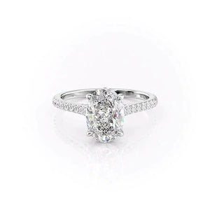 The Pave Natalie Set With A 3 Carat Oval Moissanite