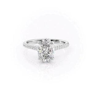 The Pave Natalie Set With A 1.5 Carat Oval Lab Diamond