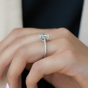 The Pave Natalie Set With A 3 Carat Oval Lab Diamond