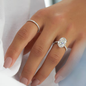 The Pave Natalie Set With A 3 Carat Oval Lab Diamond