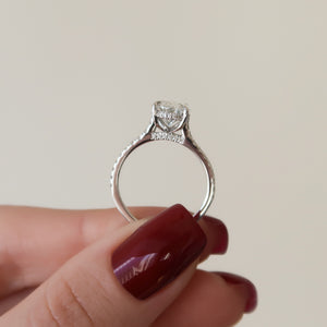 The Pave Natalie Set With A 3 Carat Oval Lab Diamond