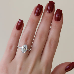 The Pave Natalie Set With A 3 Carat Oval Lab Diamond