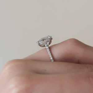The Pave Natalie Set With A 3 Carat Oval Lab Diamond