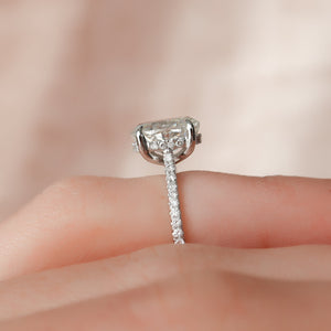 The Pave Natalie Set With A 3 Carat Oval Lab Diamond