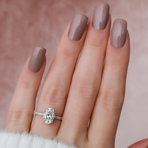 The Pave Natalie Set With A 3 Carat Oval Lab Diamond