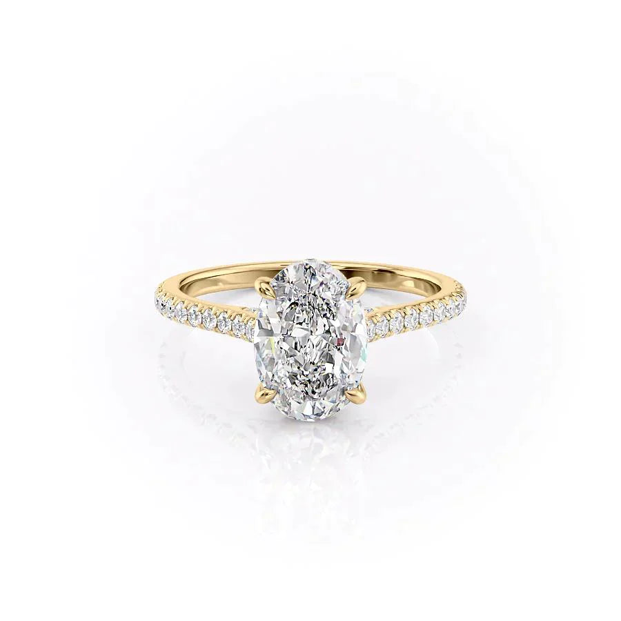 The Pave Natalie Set With A 4 Carat Oval Moissanite