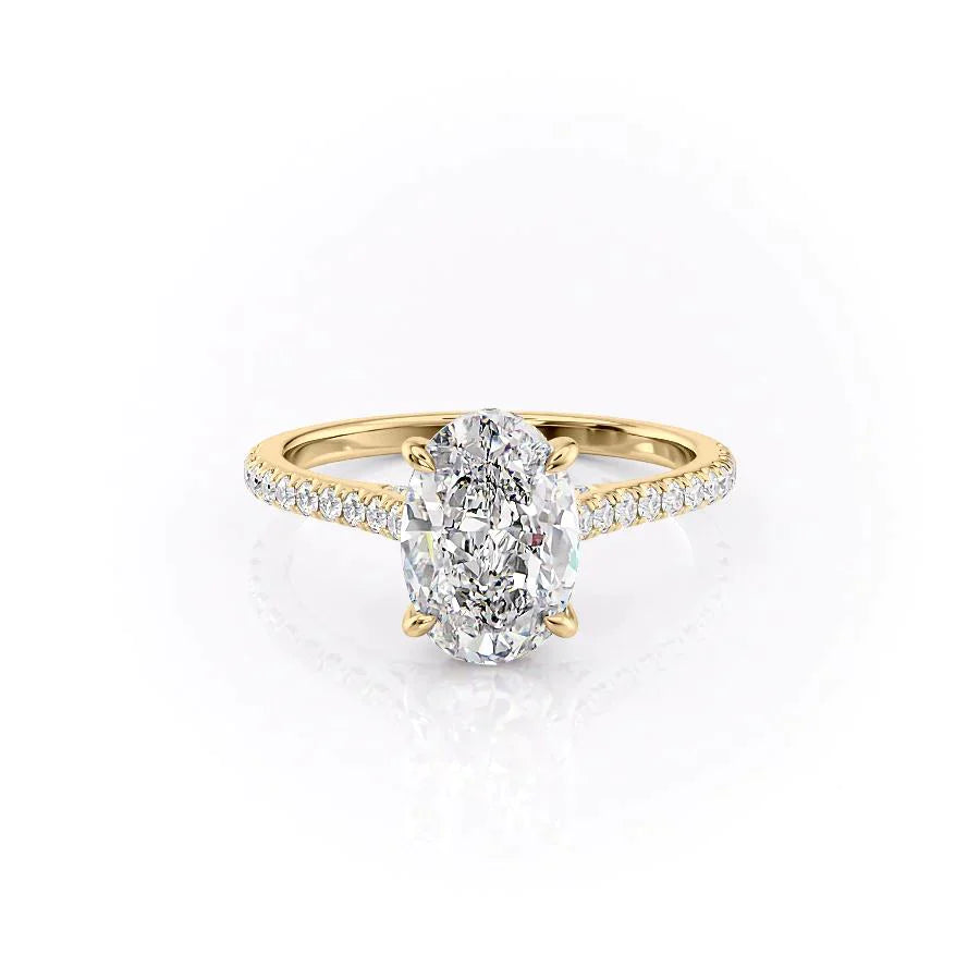 The Pave Natalie Set With A 3 Carat Oval Lab Diamond