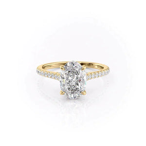 The Pave Natalie Set With A 5 Carat Oval Moissanite