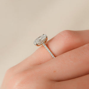 The Pave Natalie Set With A 1 Carat Oval Lab Diamond