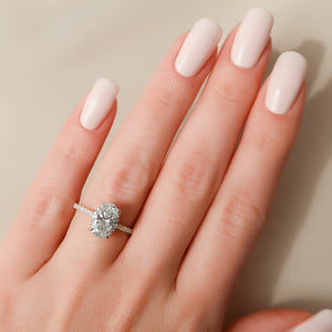 The Pave Natalie Set With A 1 Carat Oval Lab Diamond