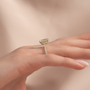 The Pave Natalie Set With A Oval Lab Diamond
