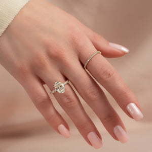 The Pave Natalie Set With A 1 Carat Oval Lab Diamond