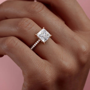 The Pave Natalie Set With A 2 Carat Princess Moissanite