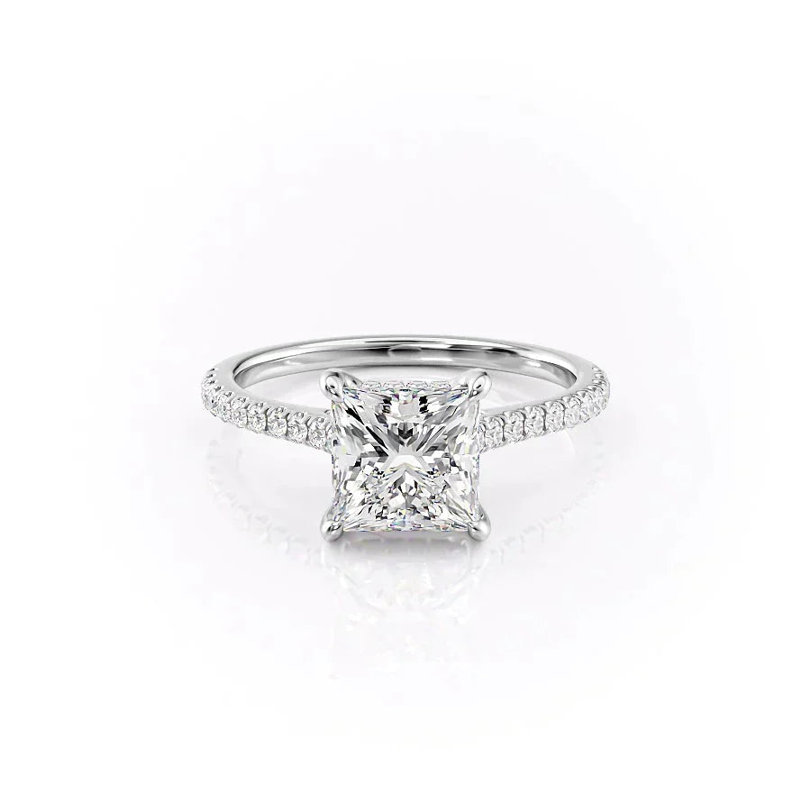 The Pave Natalie Set With A 2 Carat Princess Moissanite