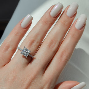 The Pave Natalie Set With A Princess Lab Diamond