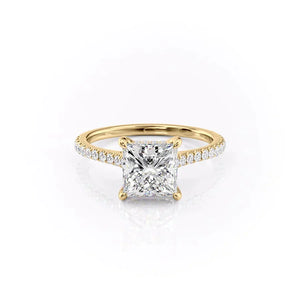 The Pave Natalie Set With A 3 Carat Princess Moissanite