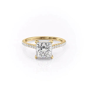 The Pave Natalie Set With A 2.5 Carat Princess Lab Diamond
