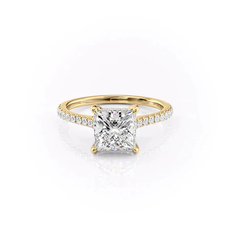 The Pave Natalie Set With A 1 Carat Princess Moissanite
