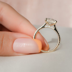 The Pave Natalie Set With A Princess Lab Diamond