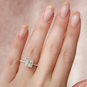 The Pave Natalie Set With A 3 Carat Princess Lab Diamond