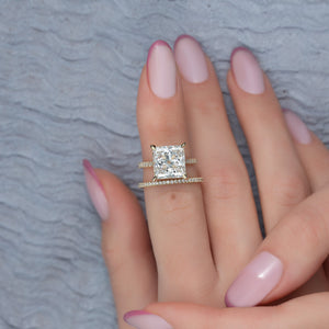The Pave Natalie Set With A 3 Carat Princess Lab Diamond