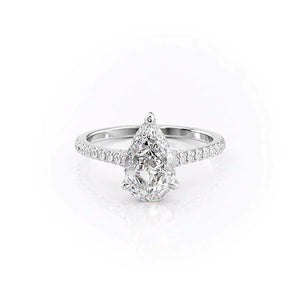 The Pave Natalie Set With A 1 Carat Pear Lab Diamond