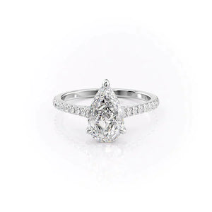 The Pave Natalie Set With A 2 Carat Pear Moissanite