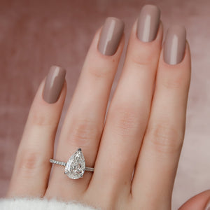 The Pave Natalie Set With A 2 Carat Pear Lab Diamond