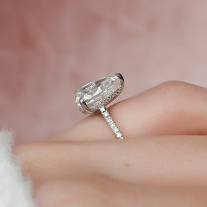The Pave Natalie Set With A Pear Lab Diamond