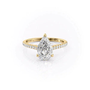 The Pave Natalie Set With A 4 Carat Pear Moissanite