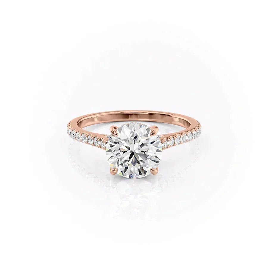 The Pave Natalie Set With A 3 Carat Round Moissanite