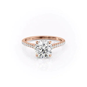 The Pave Natalie Set With A 3 Carat Round Moissanite