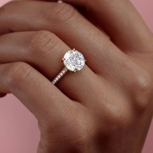 The Pave Natalie Set With A 1.5 Carat Round Lab Diamond