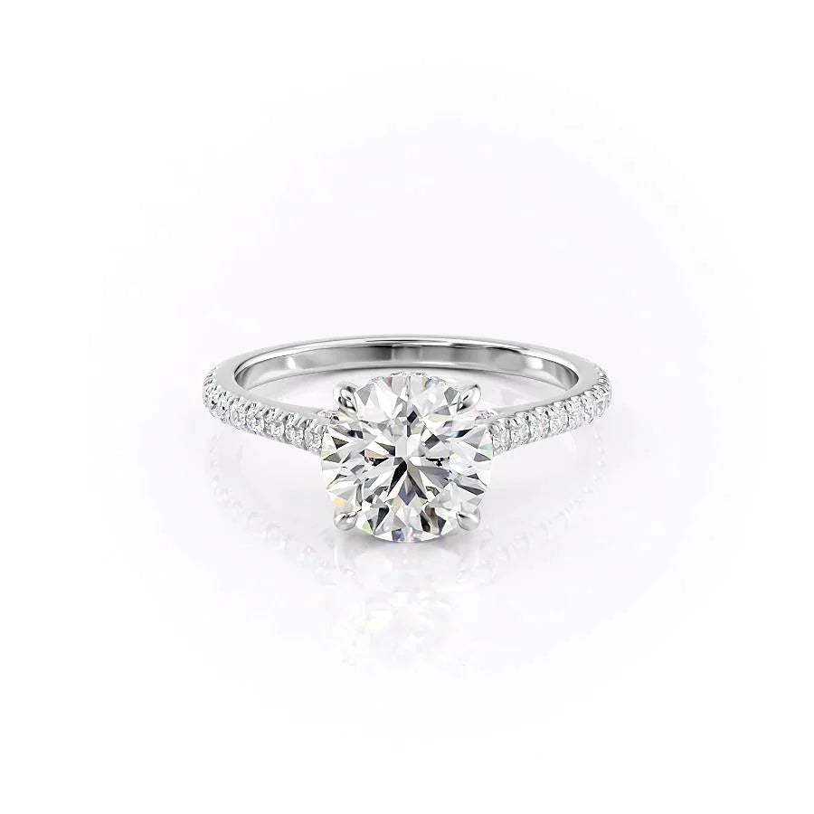 The Pave Natalie Set With A 3 Carat Round Lab Diamond