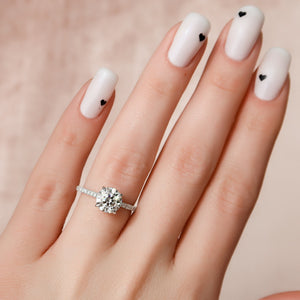 The Pave Natalie Set With A 3 Carat Round Lab Diamond