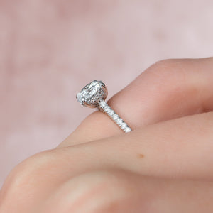 The Pave Natalie Set With A 3 Carat Round Lab Diamond