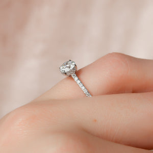 The Pave Natalie Set With A 3 Carat Round Lab Diamond