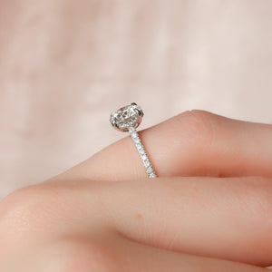The Pave Natalie Set With A 3 Carat Round Lab Diamond