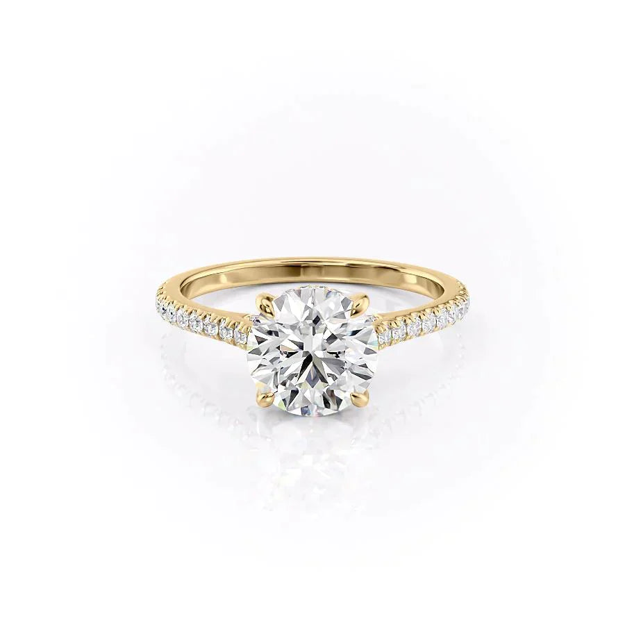The Pave Natalie Set With A 2 Carat Round Moissanite