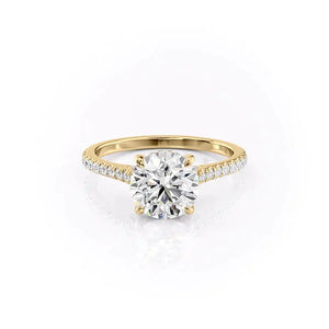 The Pave Natalie Set With A 2 Carat Round Moissanite
